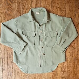 Lala Factory Oversized Green Shirt Jacket Relaxed Fit Size S